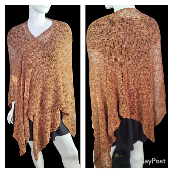 Cold Water Creek Accessories - Cold Water Creek Open Front Sweater Cardigan Poncho Wrap Shawl Cape Cloak Sz O/S